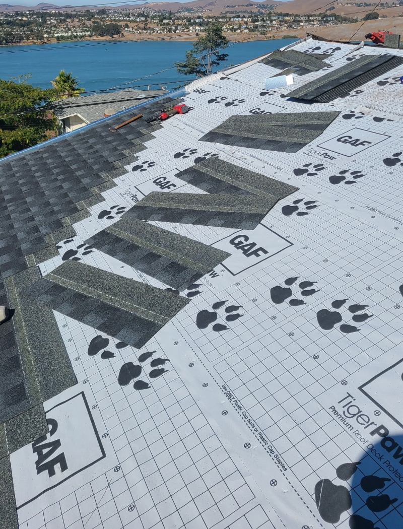roof installation on a residential house in the bay are california